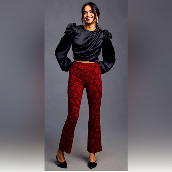 Anthropologie Maeve The Margot Kick-Flare Cropped Pants S - Picture 1 of 10